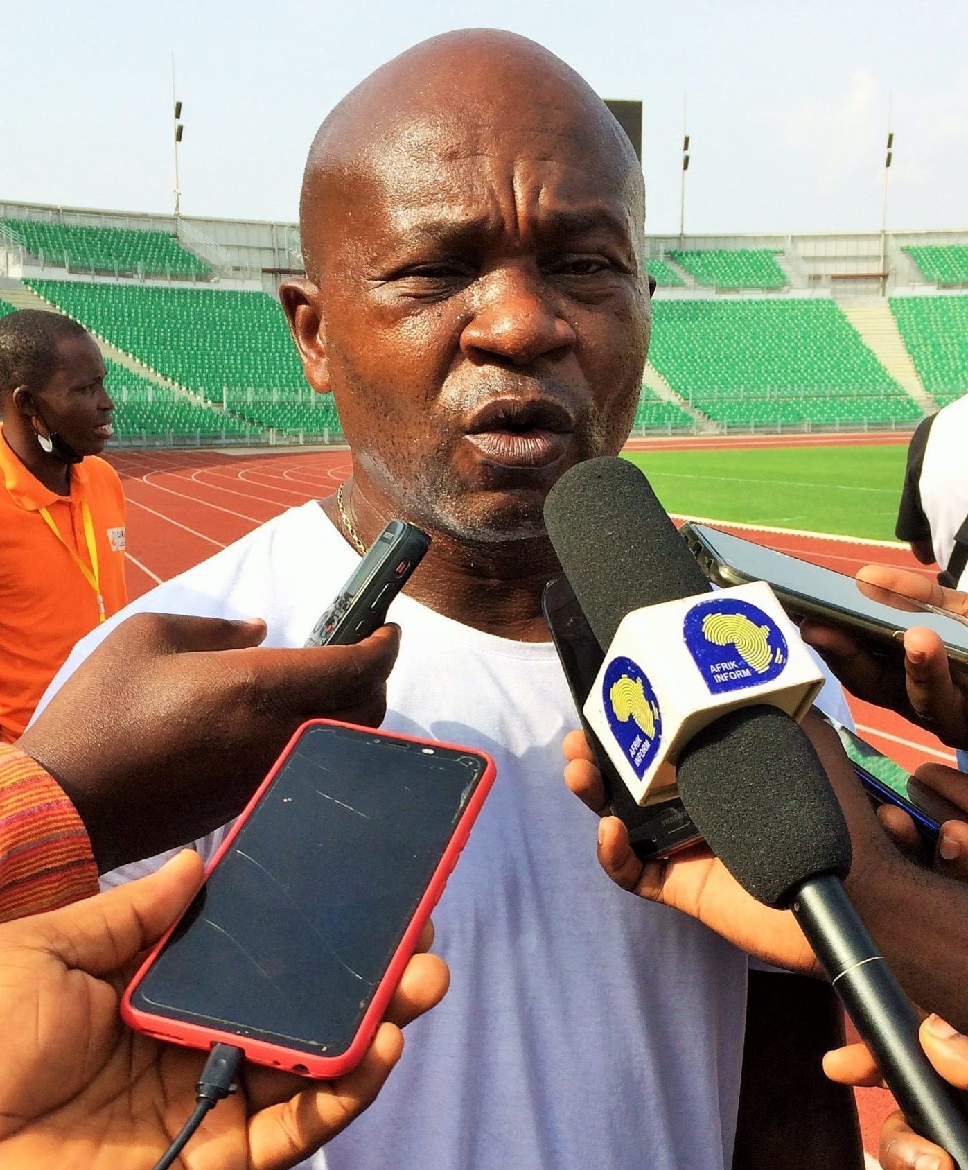 Richard Towa, entraîneur de Union sportive de Douala. Crédit Photo: Moustapha Oumarou