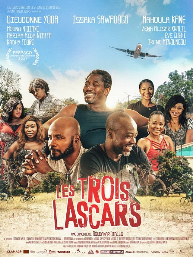 Affiche du film Les Trois Lascars, film qui a remporté un Prix spécial au Fespaco 2021