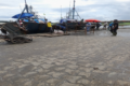 Les bateaux Chang Long 6 et Hong Da au port de pêche de Douala le 13 septembre 2024.